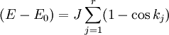 
(E-E_0)=J\sum^r_{j=1}(1-\cos k_j)
