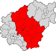 Lage des Arrondissement Tulle im Département Corrèze