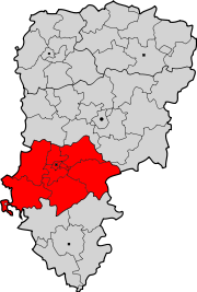 Lage des Arrondissement Soissons im Département Aisne
