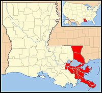 Karte Erzbistum New Orleans