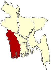 Karte von Bangladesh und Position der Division Khulna