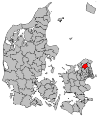 Lage von Hillerød Kommune in Dänemark