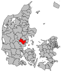 Lage von Horsens kommune in Dänemark