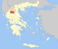 Lage der Präfektur Grevena (1964–2010) innerhalb Griechenlands