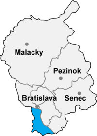 Okres Bratislava V in der Slowakei