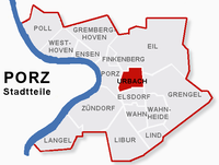 Abgrenzung Stadtteil Urbach in Porz