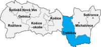 Okres Trebišov in der Slowakei