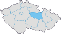 Karte Tschechiens mit der Region