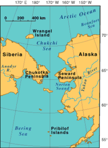 Die Tschuktschen-Halbinsel liegt nahe der amerikanischen Seward-Halbinsel