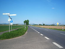 Bundesstraße 47zwischen Rosengarten und Bürstadt