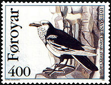 Briefmarke zu 400 oyrur mit gezeichnetem Vogelmotiv
