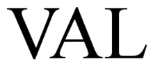 Schriftzug "VAL" mit Unterschneidung