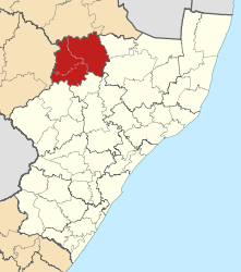 Map of KwaZulu-Natal with Amajuba highlighted (2011).svg
