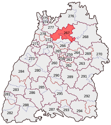 Lage des Bundestagswahlkreises Heilbronn in Baden-Württemberg