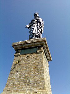 Die Christusstatue "Il Redentore" auf dem Monte Saccarello