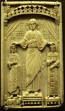 Otto II. und seine Gemahlin Theophanu, von Christus gekrönt und gesegnet