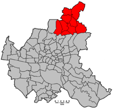Karte: Lage des Wahlkreises Alstertal-Walddörfer in Hamburg.