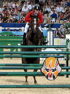 McLain Ward und Sapphire die den Olympischen Reitsportwettbewerben, Hongkong 2008