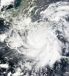 Tropischer Sturm Alma vor dem Auftreffen auf Land