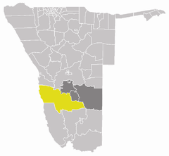 Karte Gibeon (Wahlkreis) in Namibia