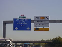 Die A46 bei der Abfahrt Venissieux