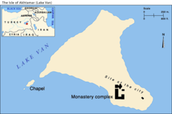 Plan der Insel mit dem Klosterkomplex
