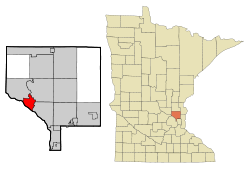 Anoka County Minnesota Incorporated and Unincorporated areas Anoka Highlighted.svg