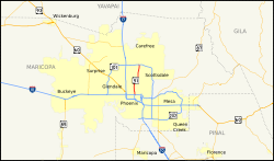 Karte der Arizona State Route 51