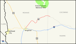 Karte der Arizona State Route 66