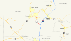 Karte der Arizona State Route 69