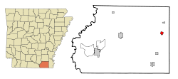 Ashley County Arkansas Incorporated and Unincorporated areas Portland Highlighted.svg