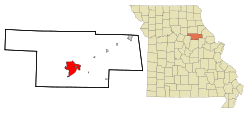 Audrain County Missouri Incorporated and Unincorporated areas Mexico Highlighted.svg