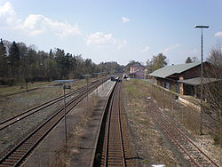 Das Bahngelände in Münchberg