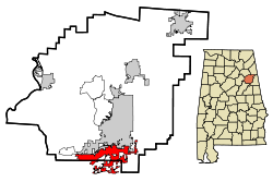 Calhoun County Alabama Incorporated and Unincorporated areas Oxford Highlighted.svg