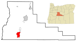Deschutes County Oregon Incorporated and Unincorporated areas La Pine Highlighted.svg