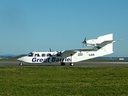 Ein Britten-Norman Trislander der Great Barrier Airlines
