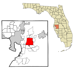 Hillsborough County Florida Incorporated and Unincorporated areas Brandon Highlighted.svg
