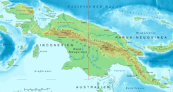 Topographische Karte von Neuguinea