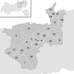 Lage der Gemeinde Bezirk Kufstein   im Bezirk Kufstein (anklickbare Karte)