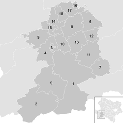 Lage der Gemeinde Bezirk Scheibbs   im Bezirk Scheibbs (anklickbare Karte)