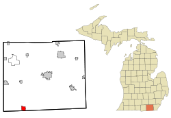 Lenawee County Michigan Incorporated and Unincorporated areas Morenci Highlighted.svg