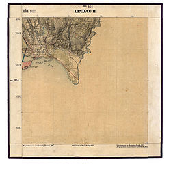 Die Karte mit Stand 1821/22 zeigt die Galgeninsel noch deutlich als Insel(n)