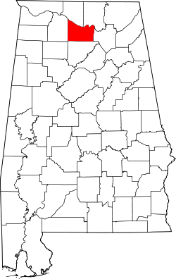 Karte von Morgan County innerhalb von Alabama