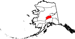 Karte von Denali Borough innerhalb von Alaska