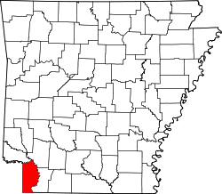 Karte von Miller County innerhalb von Arkansas