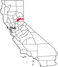 Karte von Nevada County innerhalb von Kalifornien