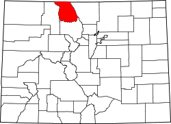 Karte von Jackson County innerhalb von Colorado