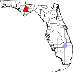 Karte von Liberty County innerhalb von Florida