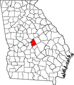 Karte von Twiggs County innerhalb von Georgia