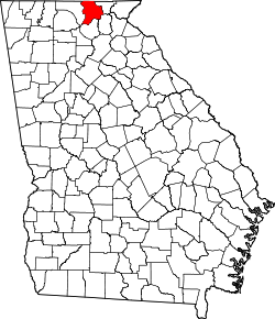 Karte von Union County innerhalb von Georgia